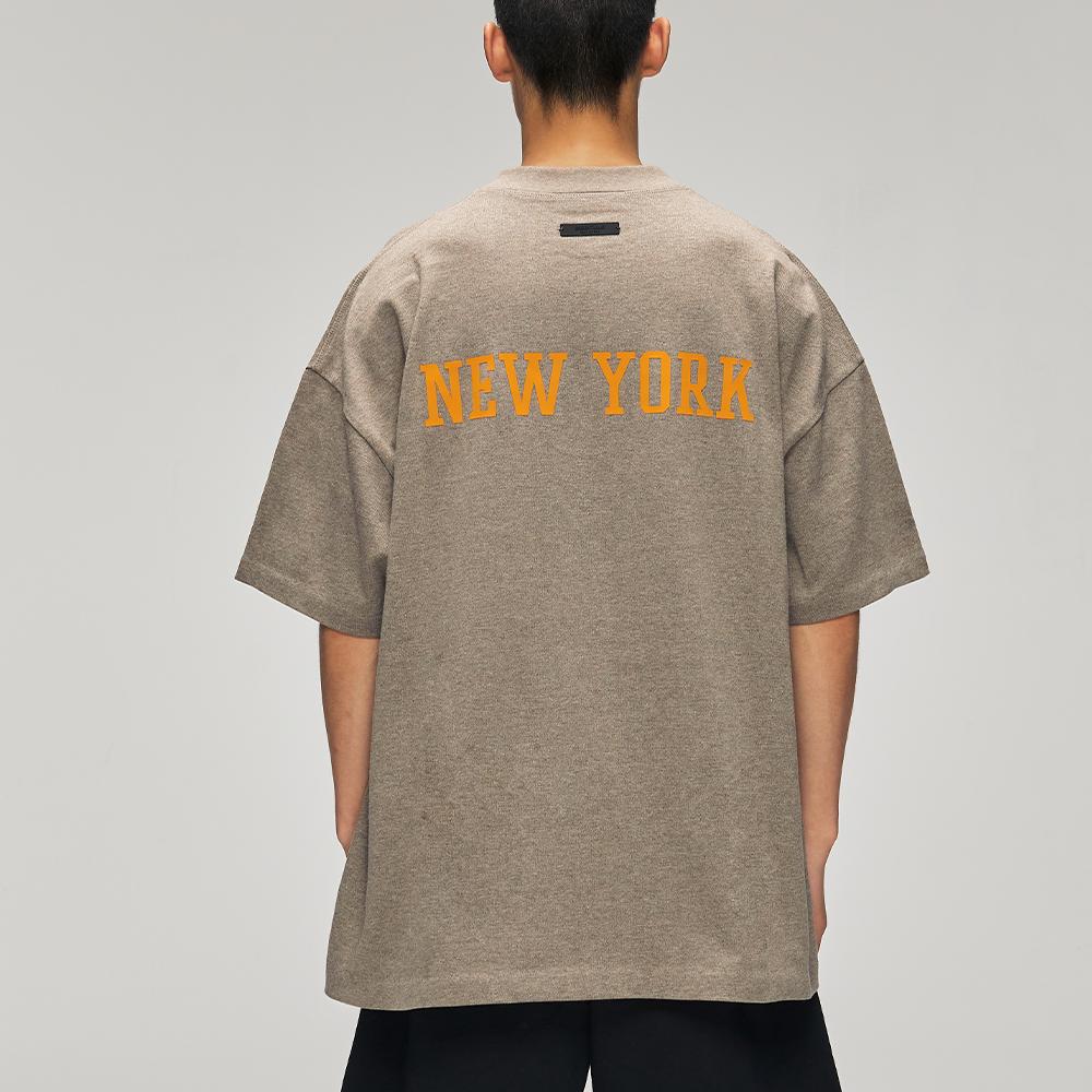 Fear of God Essentials Knicks 90s Tee Homestead Heather Men Tops Tan 125NB252008F