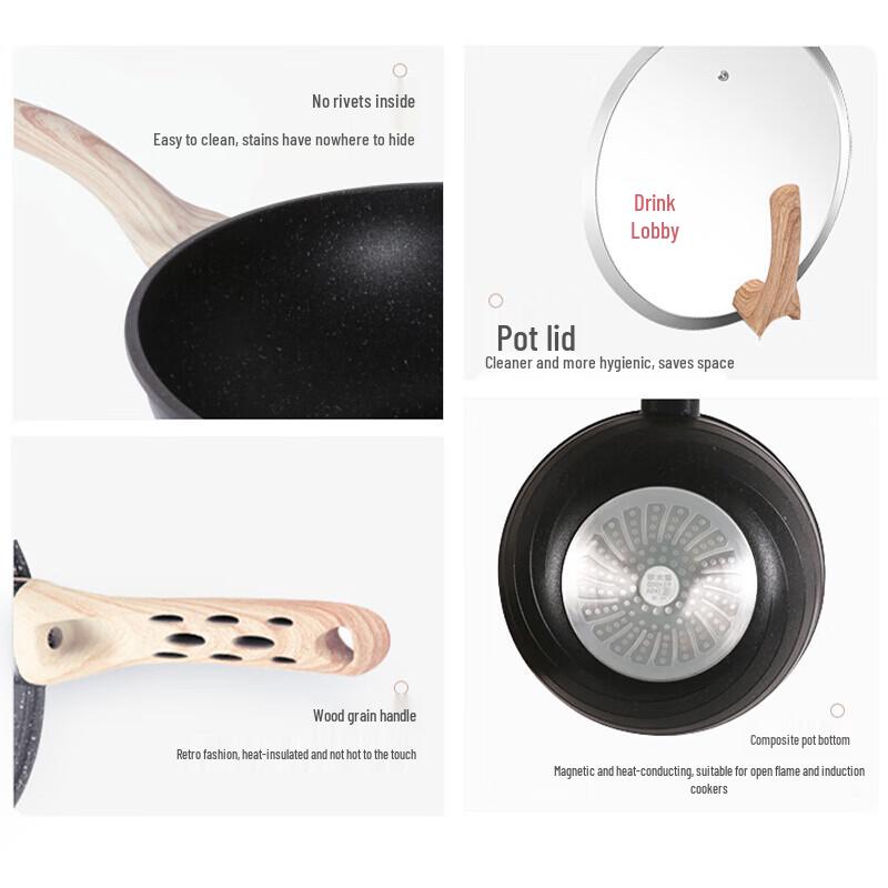 COOKER KING 30cm Maifan Stone Non-Stick Wok