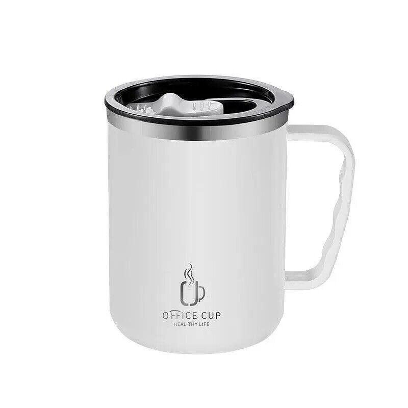 Leakproof Travel Coffee Mug With Lid Handle Thermal Flask Insulated Tea Cup
