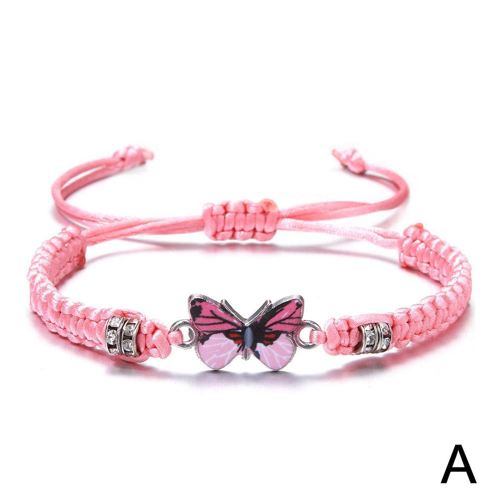 NEW Sweet Shining Butterfly Bracelet For Women Bohemian Braided Bracelet Bangle New Style Couple Classic Butterfly Hand Jewelry