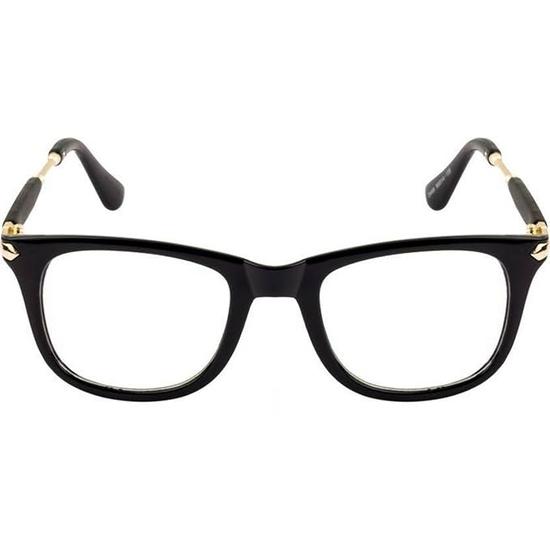 Dervin Clear Lens Black Frame Mens And Womens Rectangular Uv Protected Sunglasses (Transparent Lens) - Pack Of 1