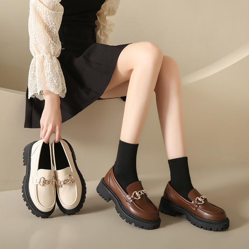 Foreign trade large size loafers women's 2025 new spring, summer and autumn versatile fashion single shoes uniform British style small leather shoes