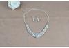 Luxury Fashion Crystal Rhinestone Necklace and Earring Sets for Women Wedding and Party Jewelry Gift