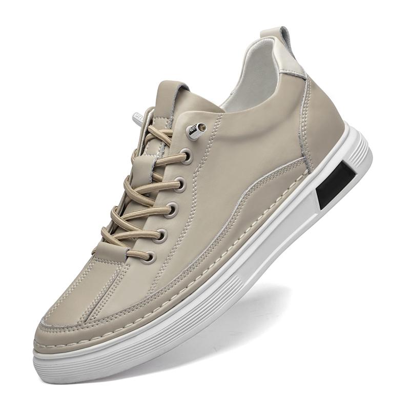 Fashion Summer Genuine Leather Lightweight Lace-Up Sports Shoe Outdoor Comfy Antiskid Thick Bottom Board Shoes Mens Oxford Casual Shoes