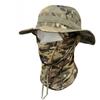 Outdoor Camouflage Taktischer Fischerhut Kapuzen-Set Gesichtsmaske Sonnenschutz Polyester Vier Jahreszeiten für Radfahren Bergsteigen