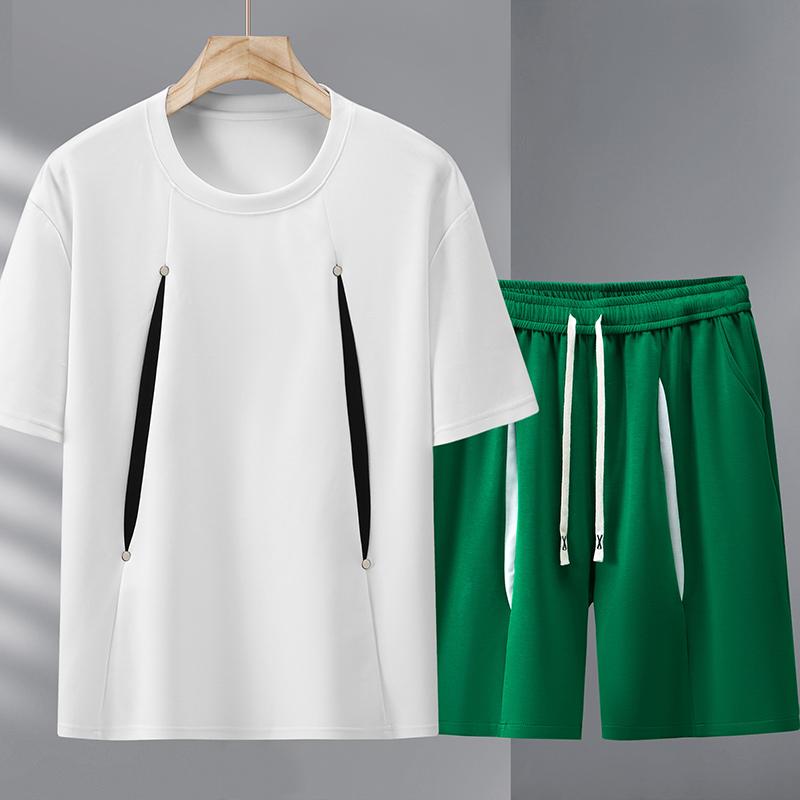 Plus Size 4XL-11XL Oversized Shorts Sets Summer T-shirt Vintage Clothes Men's 2 Pieces Set