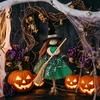 Festlicher Halloween-Schmuck Hexe Puppe mit Besen, Kleine Hängende Figur Partydekorationen Tüllrock für Spukhaus, Türfenster Dekor