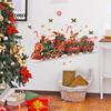 Kids Room Christmas Ornament Train Wall Sticker, Santa Claus Reindeer Decals, Self Adhesive Waterproof Glass Stickers Murals, Removable PVC Art Decor