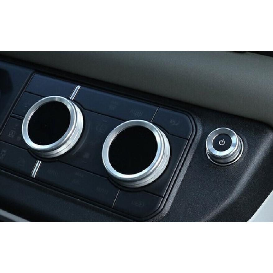 Central Console Ac Knob Cover Trim 3X For Defender 110 - Silver Aluminum