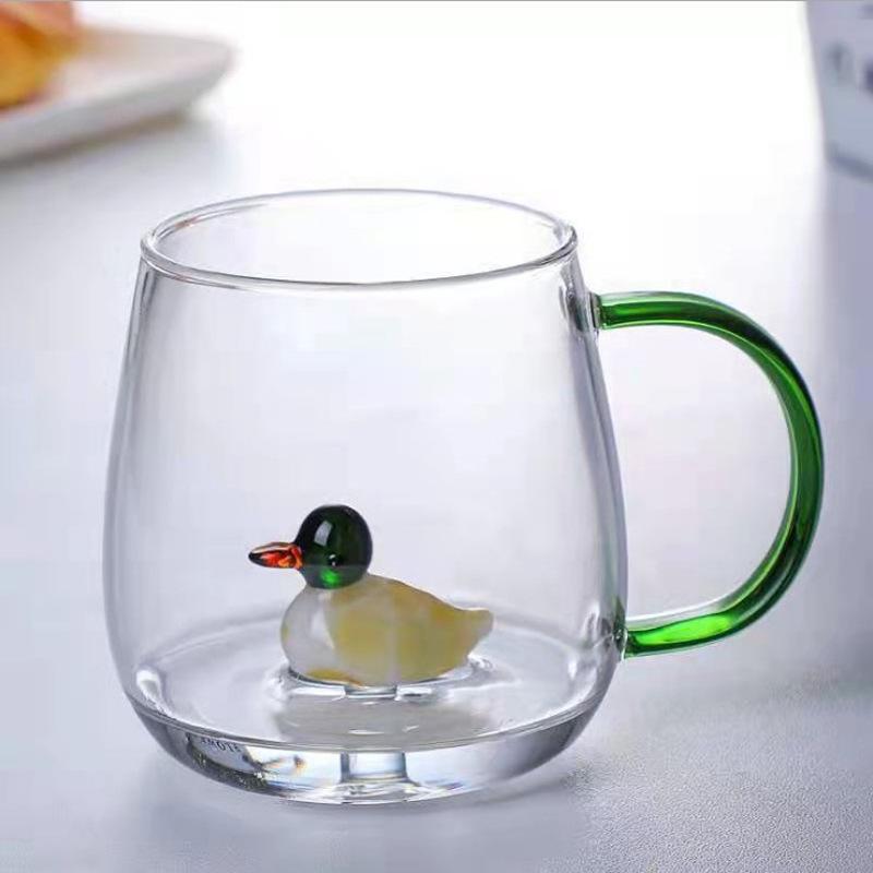 Heat-Resistant Borosilicate Glass Cartoon Animal Cup - Perfect for Juice, Household Use, or Holiday Gifts
