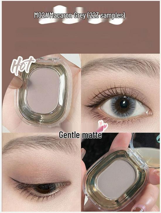 FAICCIA Smoky Pink Lidschatten einzeln - Reduziert Schwellungen, Transparenter Nude-Look, Macaron-Grau Farbton #221