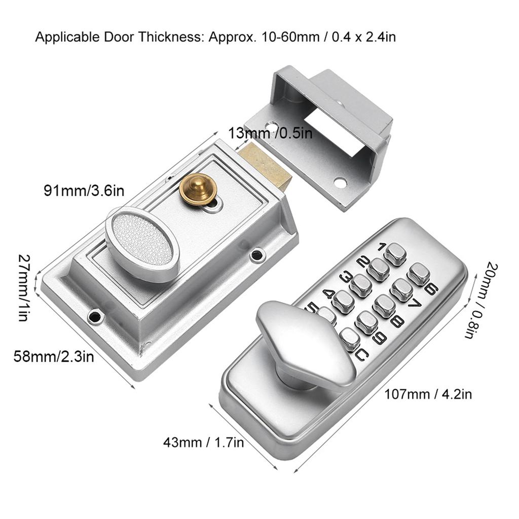 Home Safety Accessory Digital Password Door Lock Mechanical  Waterproof Electronic Locker Keyless Entry Push Button Door Lock