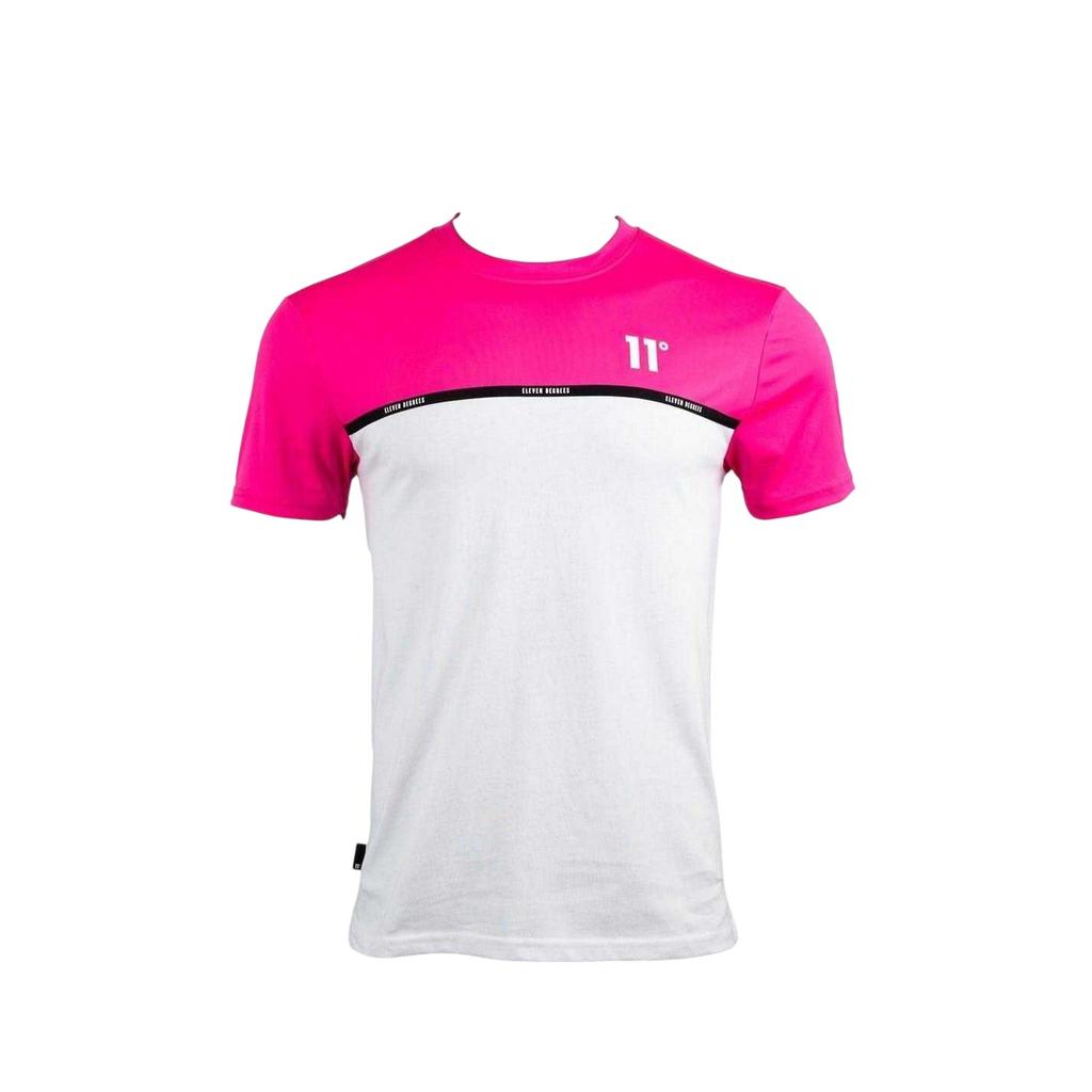 11 Degrees Herren T-Shirt mit aufgesetzten und aufgenähten Einsätzen, kurzärmlig