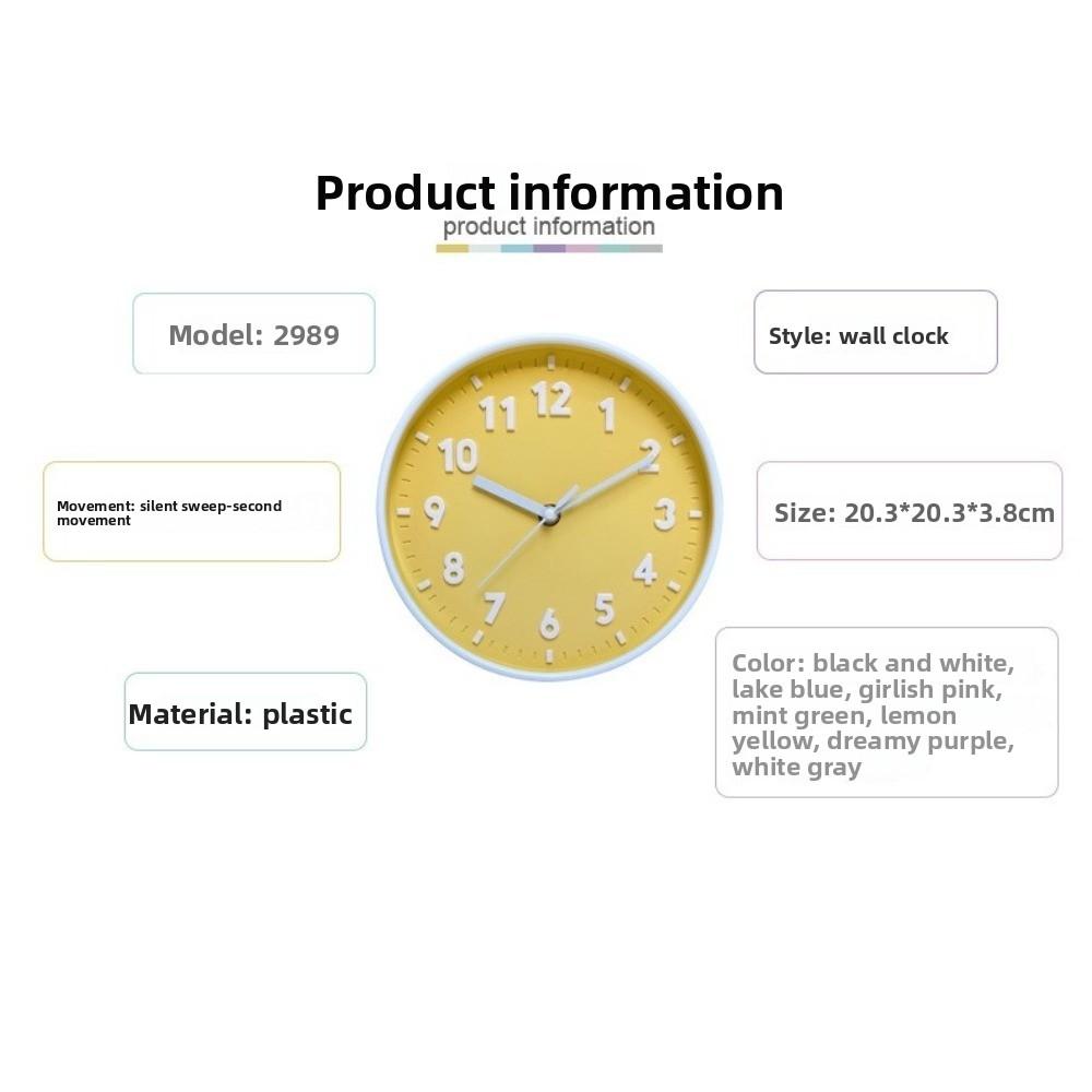Wandmontierte 3D-Nummer Wanduhr 8 Zoll Runde Uhren Bürodekoration Stille Uhren Zuhause