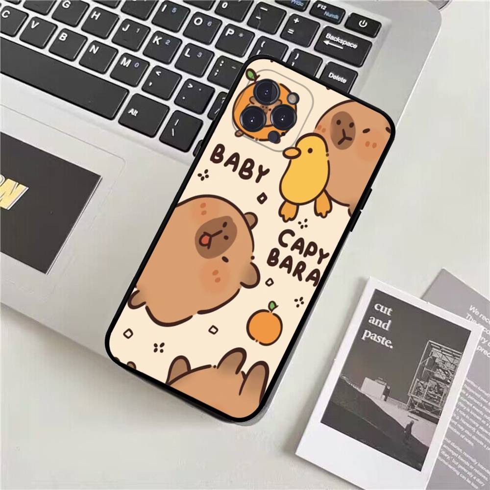 Cartoon Capybara Phone Case For IPhone 17 16 15 14 11 12 13 Mini Pro XS Max Plus Funda Shell