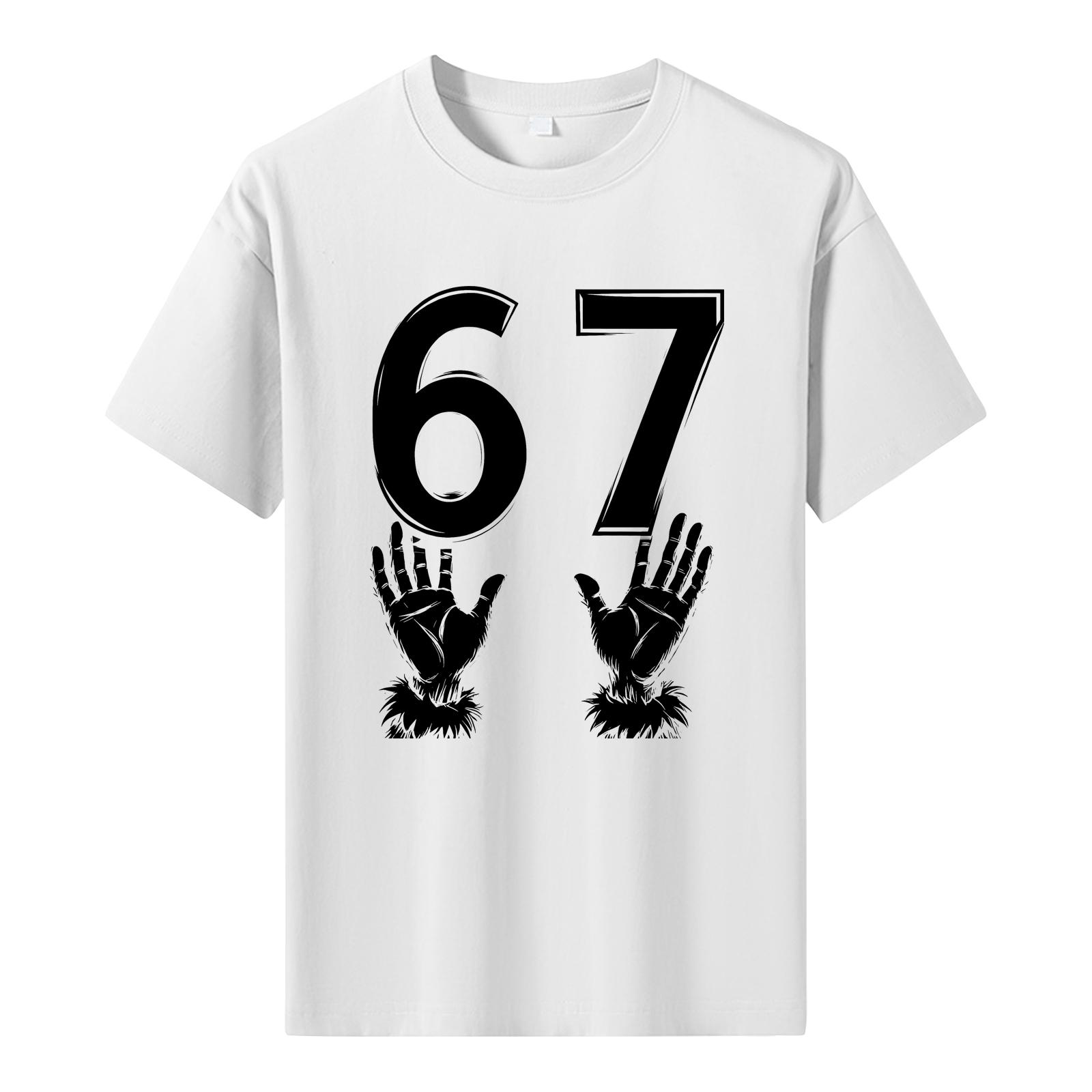 

Мужская футболка с коротким рукавом с принтом Мужская свободная повседневная футболка с коротким рукавом XL белый