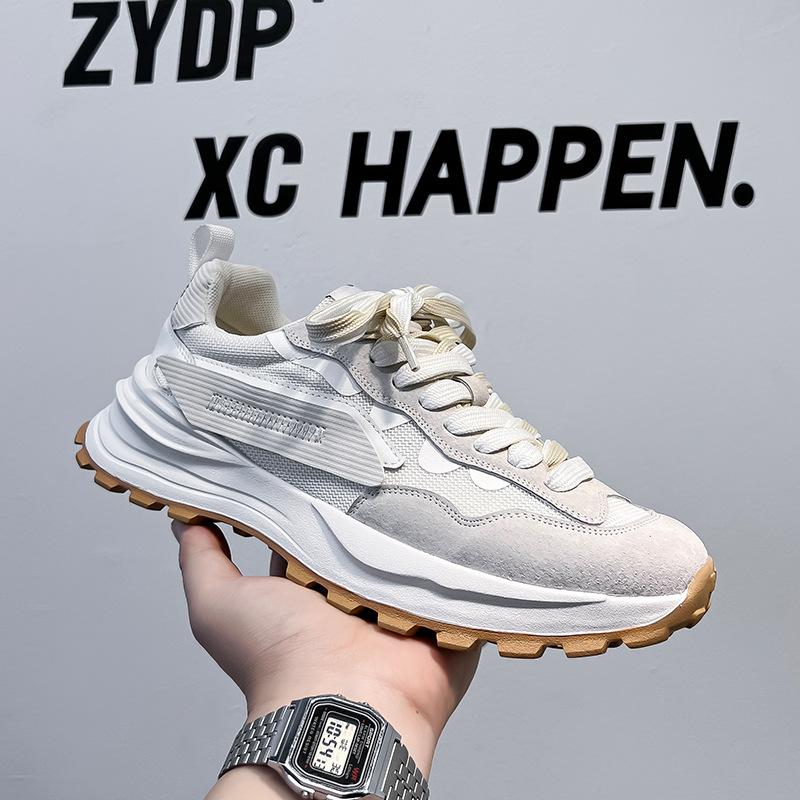 

Men s shoes 2024 new summer dad shoes trendy waffles breathable sneakers soft-soled casual shoes 44318-A 38 белый