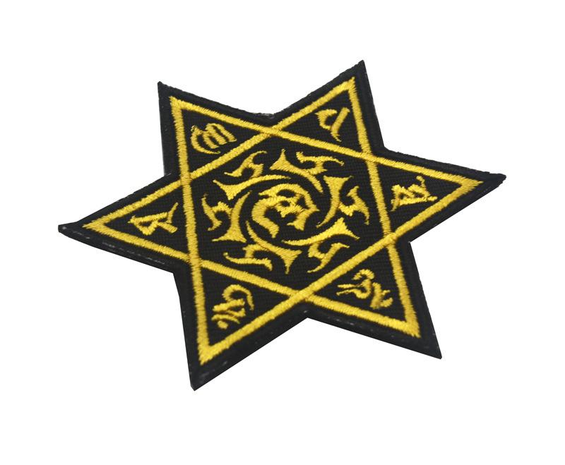 Tibetan Six-Syllable Mantra Gold Embroidery Patch for Armbands or Bags