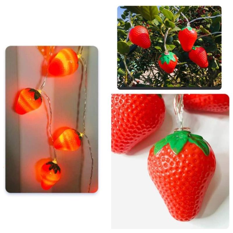 1.5m/5FT Fruit Strawberry String Lights Indoor Outdoor Lighting Lamp for Wedding Home Birthday Garden Yard Patio Party