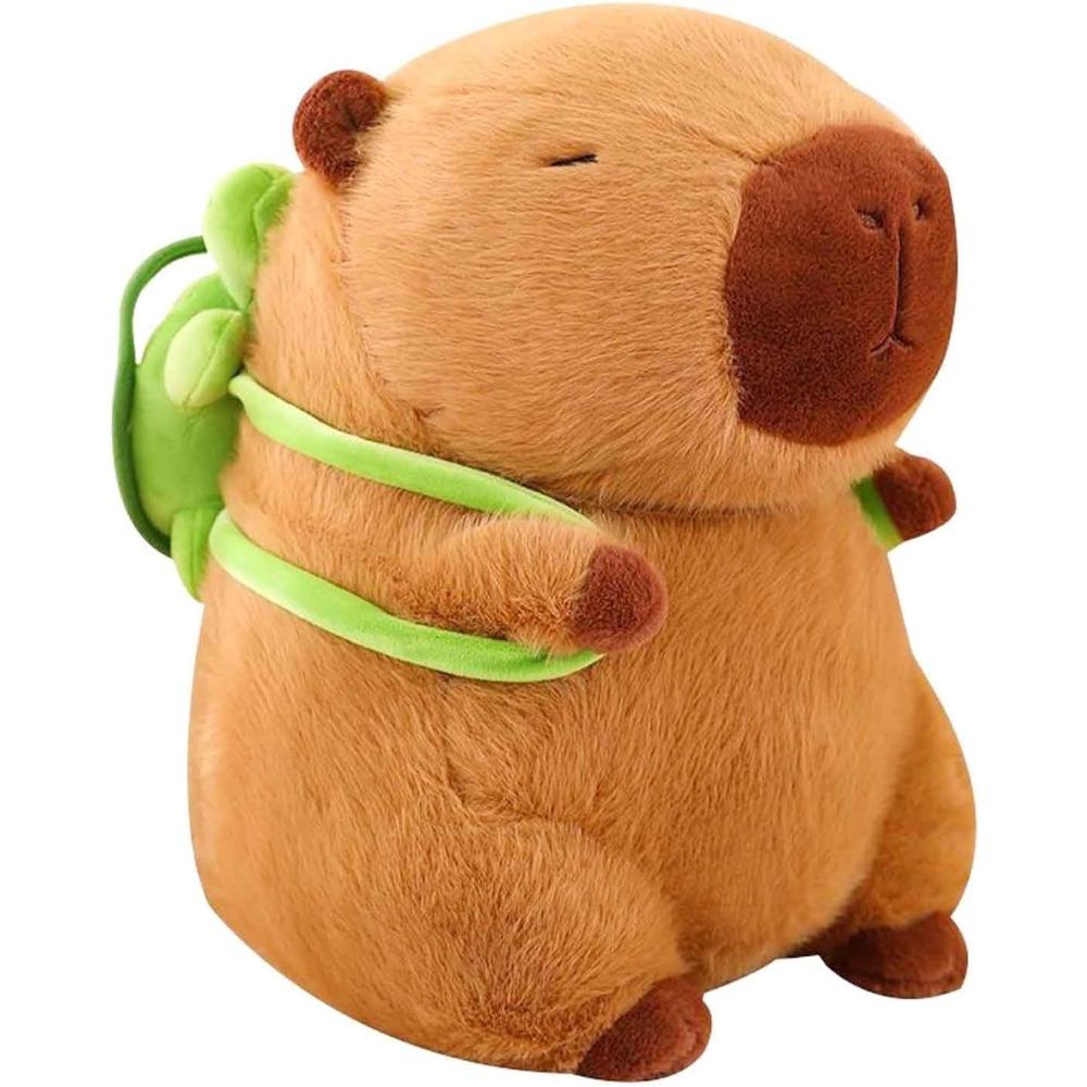 Capybara Plush Cute Capybara Stuffed Animals with Turtle Backpack Kawaii Capibara Plushie Toys for Kids Soft Hugging Pillow