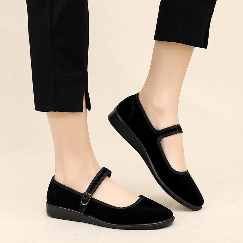 Cloth shoes women's flat shoes work shoes women's shoes soft soles not tired feet mother shoes black shoes dance shoes