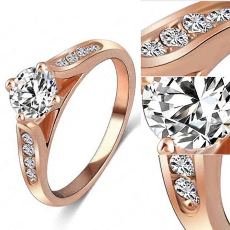 Gioielli di lusso per anelli da dito in lega di fidanzamento da sposa da donna
