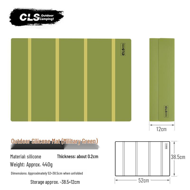 

CLS Waterproof Foldable Outdoor Picnic Table Mat - Non-Slip, Oil-Proof, Heat-Insulated Silicone BBQ Tablecloth
