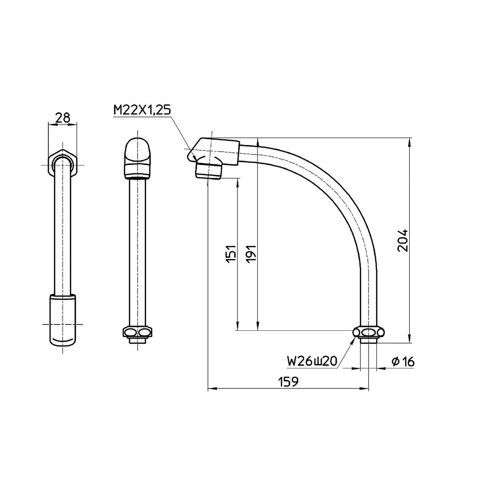 SANEI Faucet Repair Parts: Insulated Waist-High Pipe, Upward-Facing, with Insulated Cap, MA232D-60X-16-LH, Silver