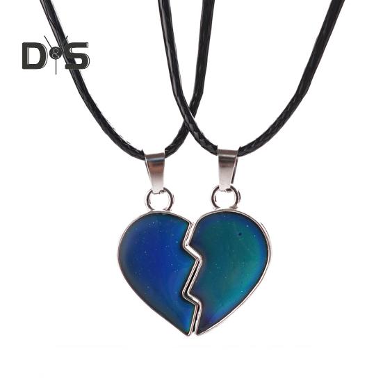 

Ожерелье с сердечком, чувствительное к температуре, меняющее цвет, ожерелье с сердечком, парные украшения, подарки для жены и подруги разноцветный