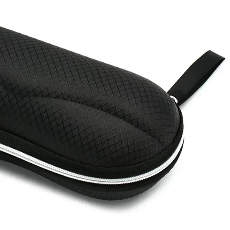 1pc Portable Sunglasses Case Protector Oxford Cloth Hard EVA Zippered Eyeglasses Case with Carabiner Unisex Eyewear Accessories