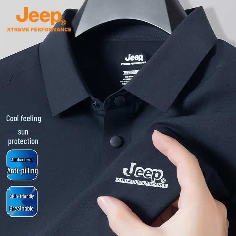 JEEP Men s Ice-Feel Sun Protection Short-Sleeve Polo Shirt 3XL