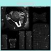 Elegant Diamond-studded Car Steering Wheel Cover Set For Interior Decoration