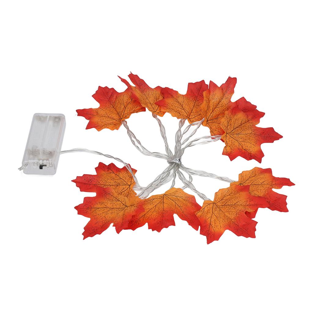 Maple Leaves String Lights with 10 LED Bulbs Battery Operated Fall Garland Lights for Halloween Thanksgiving