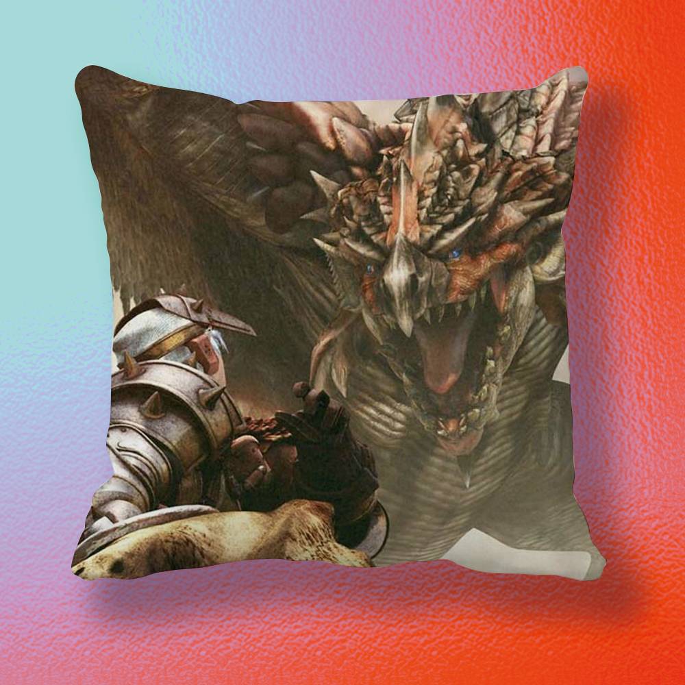 Monster HHunter Game Pillow cover Soft Microfiber Pillowcase Home Sofa Decor Surprise Decorative printed
