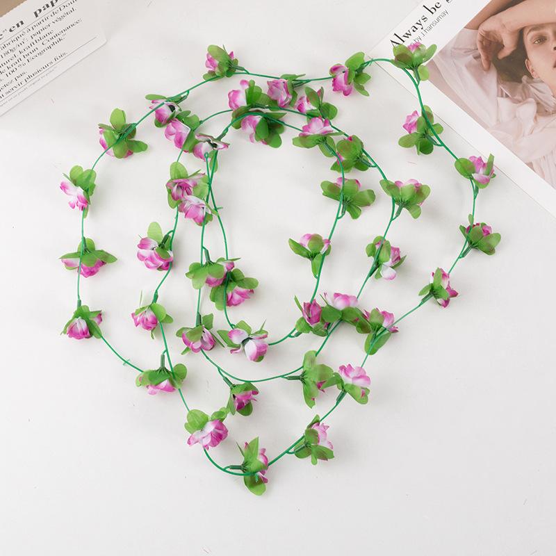2.6M 42 FLowers Artificial Flowers Roses Vines Artificial Flowers Vines Air Conditioning Pipes Winding Decorations Wedding Decorations