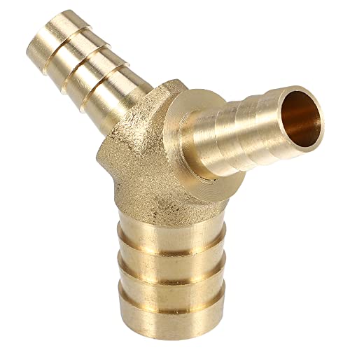 

X AUTOHAUX Соединитель для шланга двигателя Y-образный переходник для шланга универсальный 16-10-10 мм 3-ходовой для топливной, воздушной, водяной, газовой, масляной трубы латунь золото