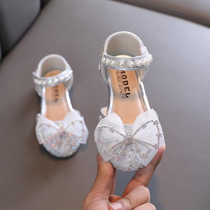 Summer New Korean-style Girls' Princess Student Girls' Single Shoes Leather Shoes Bow Small/medium/large Children's Trendy