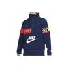 Nike Logo Print Single-Breasted Drawstring Hooded Jacket Men Jacket Navy-Blue DA0367-410