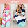 Elegante Vestido Maxi Casual Boho de Rayas para Madre e Hija para Conjuntos a Juego
