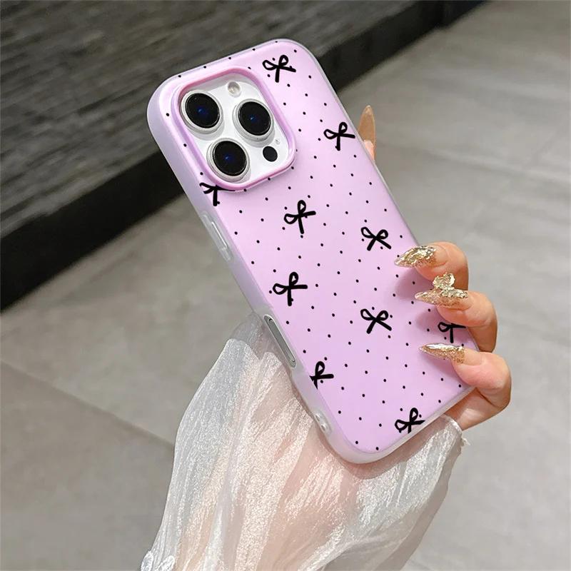 Etui z Kropkami Serce Kokardka Dla Honor 400 Lite Pro 90 Lite 5G X9D X7B X9B Magic 6 Lite Matowe 2 w 1 Galaretkowe Pokrowiec