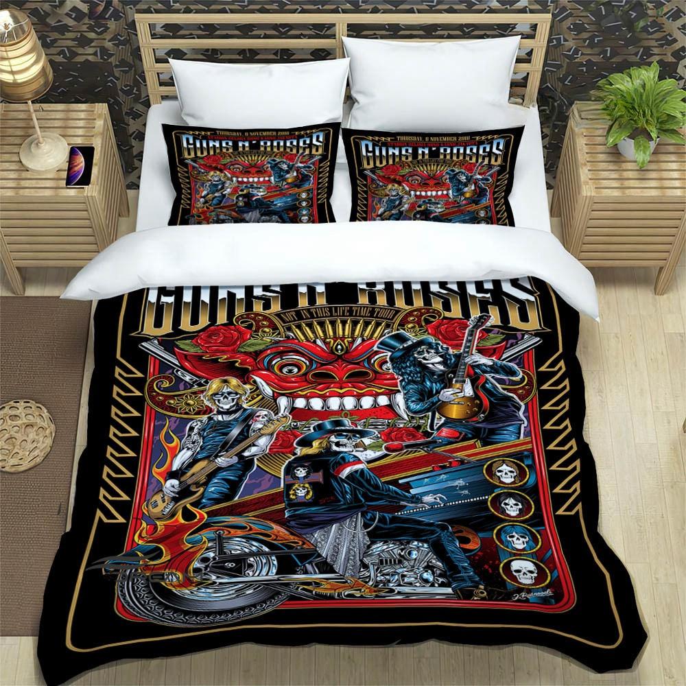 Rock Band Guns N Roses Luxury Bedding Set Duvet Cover Comforter Exquisite Bed Supplies Birthday Gift