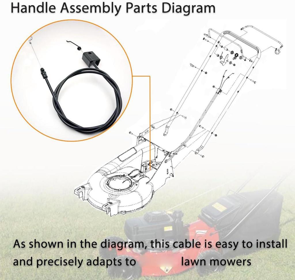 Durable Steel Replacement Cable For Lawn Mowers Heavy Duty Construction Ensures Longevity