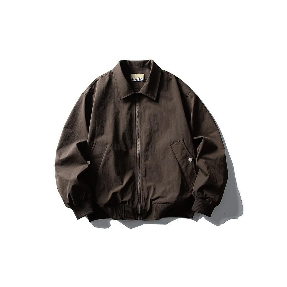 ButterTiger Men's Simple Loose Workwear Lapel Jacket - Versatile for Spring & Autumn (JK60)