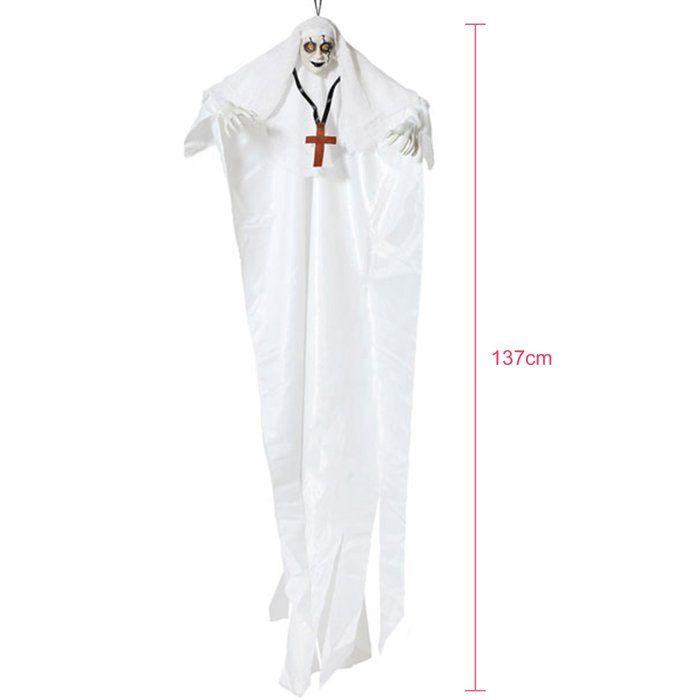 Décoration - BigBuy Carnival - Monge Sinistre - Blanc - 137 X 91 X 10 Cm - Halloween