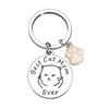 Stainless Steel Dog Tag Cat Tag Best Dog Cat Mom Ever Cat Paw Accessory Stainless Steel Keychain for Backpack Bag Pendant