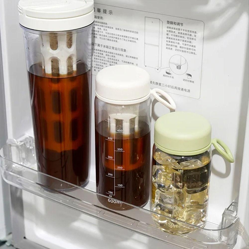 Soft Silicone Handle Cold Brew Coffee Maker Airtight Lid Portable Water Bottle  Sports Activities