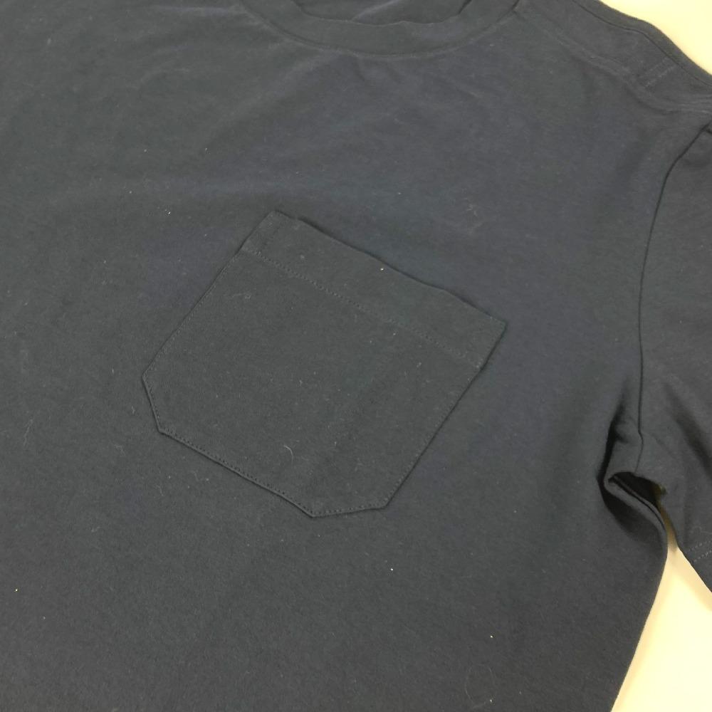 HERMES pocket apparel tops short sleeves Short sleeve T-shirt cotton Navy