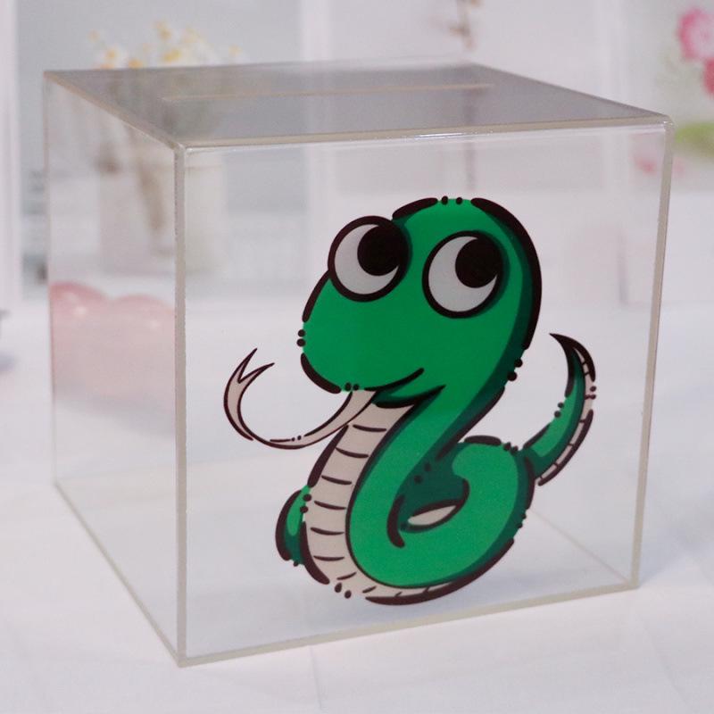 Transparent Acrylic High-Capacity Piggy Bank - No Withdrawal, Online Celebrity Style for Adults and Students.