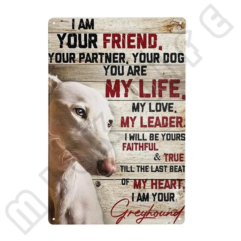 Windhund Metallschild Ich bin dein Freund Ich bin dein Windhund Poster Badezimmerzimmer Küche Garage Zuhause Kunst Wanddekoration