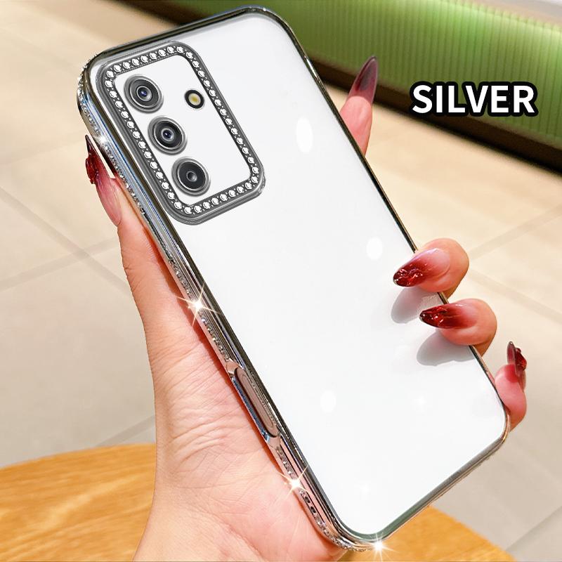 

Прозрачный силиконовый чехол с алмазным покрытием для Samsung Galaxy A17 A16 A26 A36 A56 A06 A15 A25 A35 A55 A14 A24 A34 A54 A05 A04S серебряный